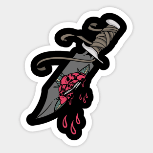 Knife and rose Sticker